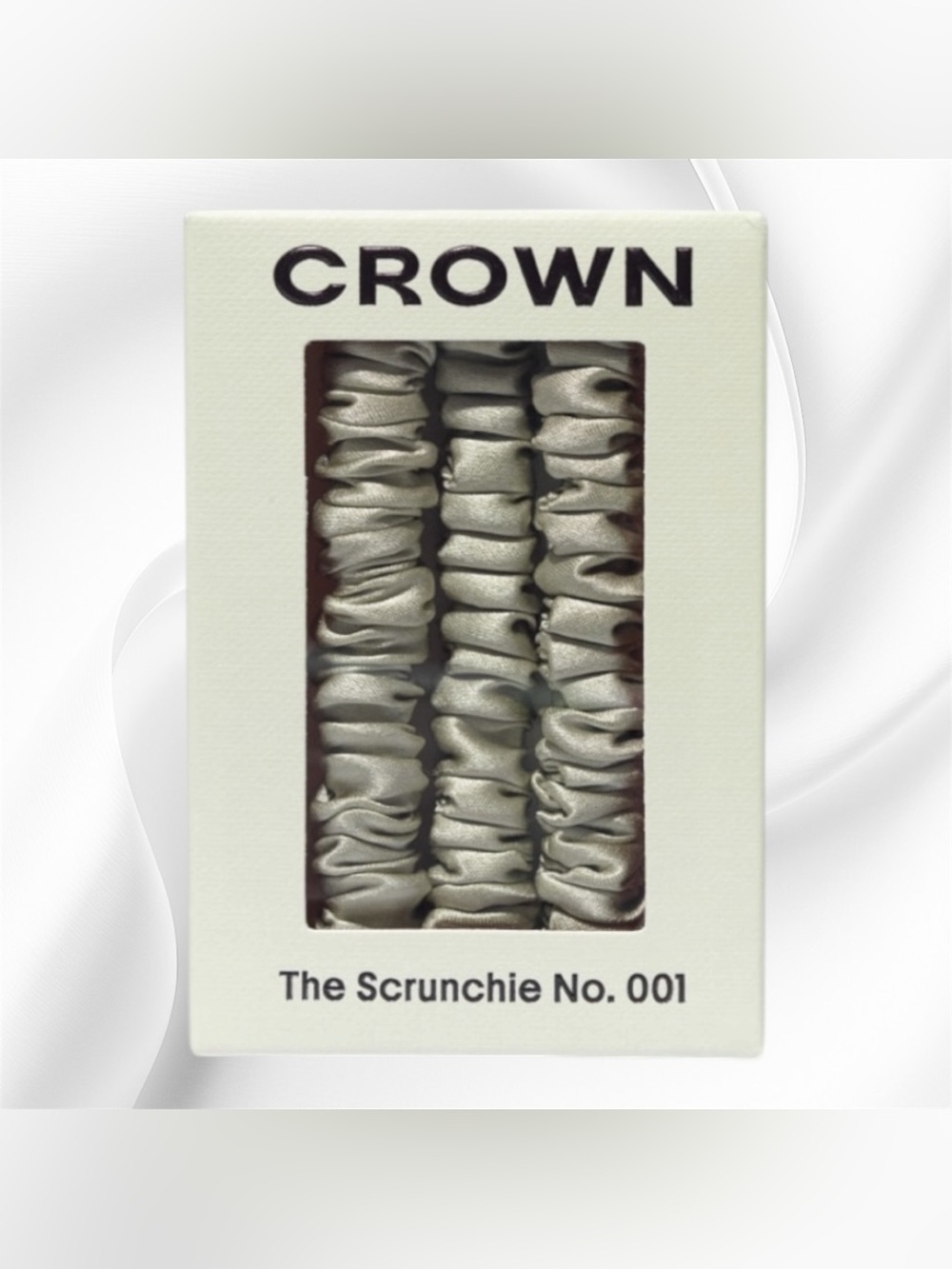 Crown Affair The Silk Scrunchie No. 001 Set - Olive